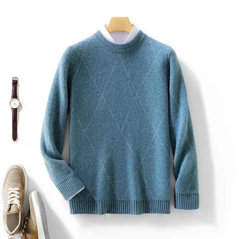 Fashion 100% Merino Wool O-Neck Diamond Knitted Solid Color Sweater Pullover Cashmere Long Sleeves Soft Casual Clothing Top
Fashion 100% Merino Wool O-Neck Diamond Knitted Solid Color Sweater Pullover Cashmere Long Sleeves Soft Casual Clothing Top