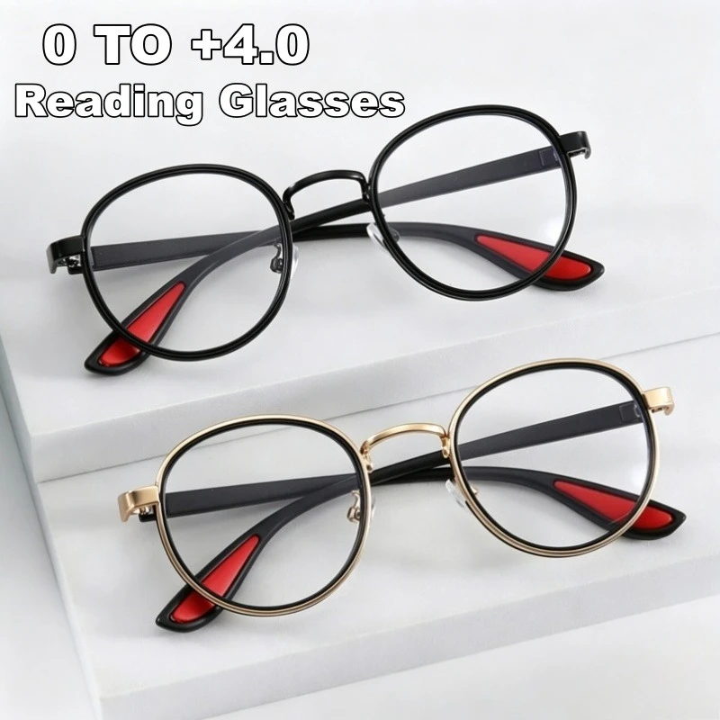 Blue Light-Blocking Metal Round-Frame Presbyopia Glasses Luxury Brand Designer Punk Popular Metal Eyewear with Plus Diopters
Blue Light-Blocking Metal Round-Frame Presbyopia Glasses Luxury Brand Designer Punk Popular Metal Eyewear with Plus Diopters