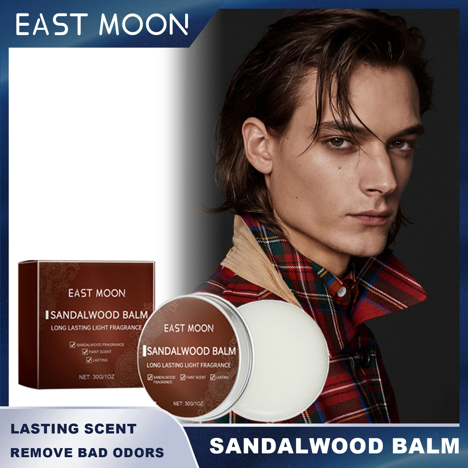 East Moon Sandalwood Balm Easy To Carry Remove Bad Odors Lasting Scent Light Non Greasy Dating Gentlemen Fragrance Balm
East Moon Sandalwood Balm Easy To Carry Remove Bad Odors Lasting Scent Light Non Greasy Dating Gentlemen Fragrance Balm