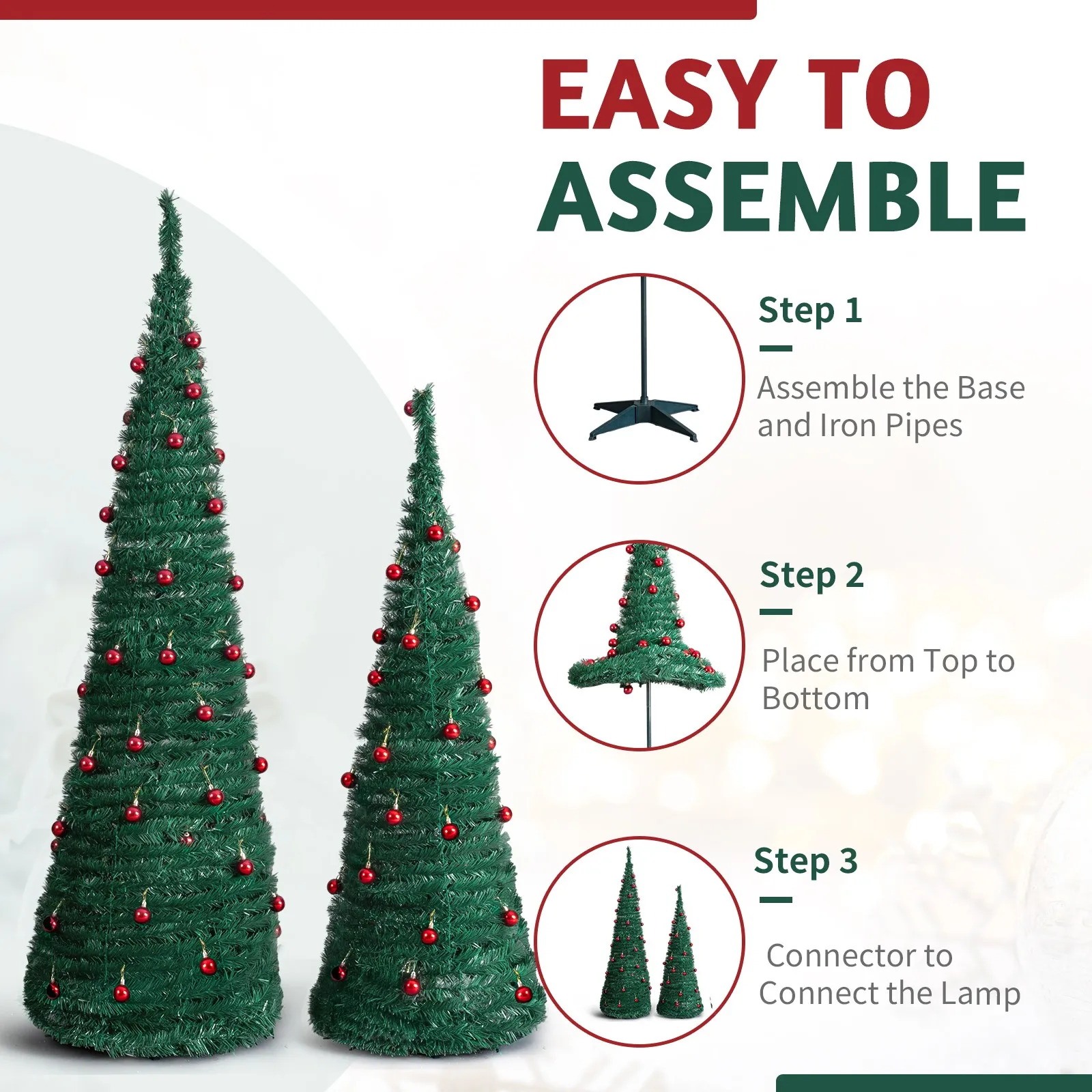 Indoor 2 PCS Artificial Pop Up 6FT 5FT Christmas Tree with Ornaments for Party
Indoor 2 PCS Artificial Pop Up 6FT 5FT Christmas Tree with Ornaments for Party