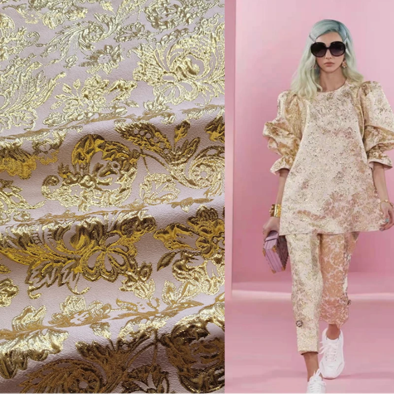 Jacquard Brocade Fabric Gold Silk Dress Trench Coat Suit Fabrics Diy Sewing European Brand Fashion Wholesale Cloth by the Meter
Jacquard Brocade Fabric Gold Silk Dress Trench Coat Suit Fabrics Diy Sewing European Brand Fashion Wholesale Cloth by the Meter