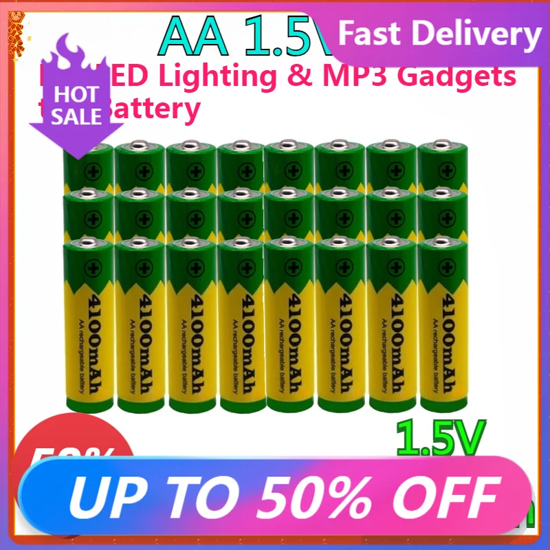 New High-quality 1.5V AA 4100mAh Rechargeable Alkaline Battery - Tailored for LED Lighting & MP3 Gadgets toy Battery
New High-quality 1.5V AA 4100mAh Rechargeable Alkaline Battery - Tailored for LED Lighting & MP3 Gadgets toy Battery