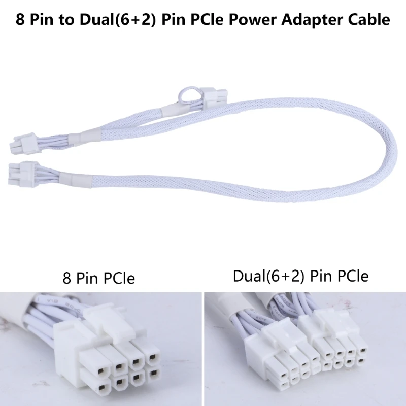GPU PCIe 8 Pin Female to Double 8 Pin (6+2) Male PCIE Power Adapter Sleeved Extension Cable 8 Pin PCIe Cable for GPU
GPU PCIe 8 Pin Female to Double 8 Pin (6+2) Male PCIE Power Adapter Sleeved Extension Cable 8 Pin PCIe Cable for GPU