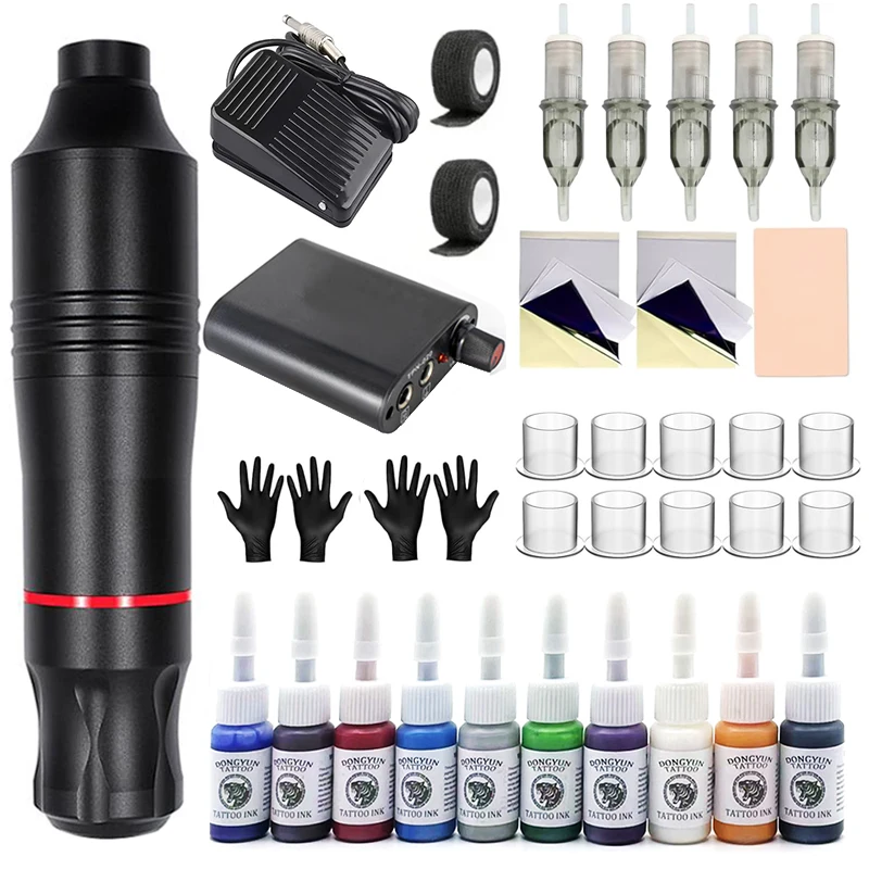 Wireless Tattoo Kit Complete Machine Battery Needle Power Ink Rotary Tattoo Pen Makeup Tattoo Kit For Tattoo Beginner
Wireless Tattoo Kit Complete Machine Battery Needle Power Ink Rotary Tattoo Pen Makeup Tattoo Kit For Tattoo Beginner