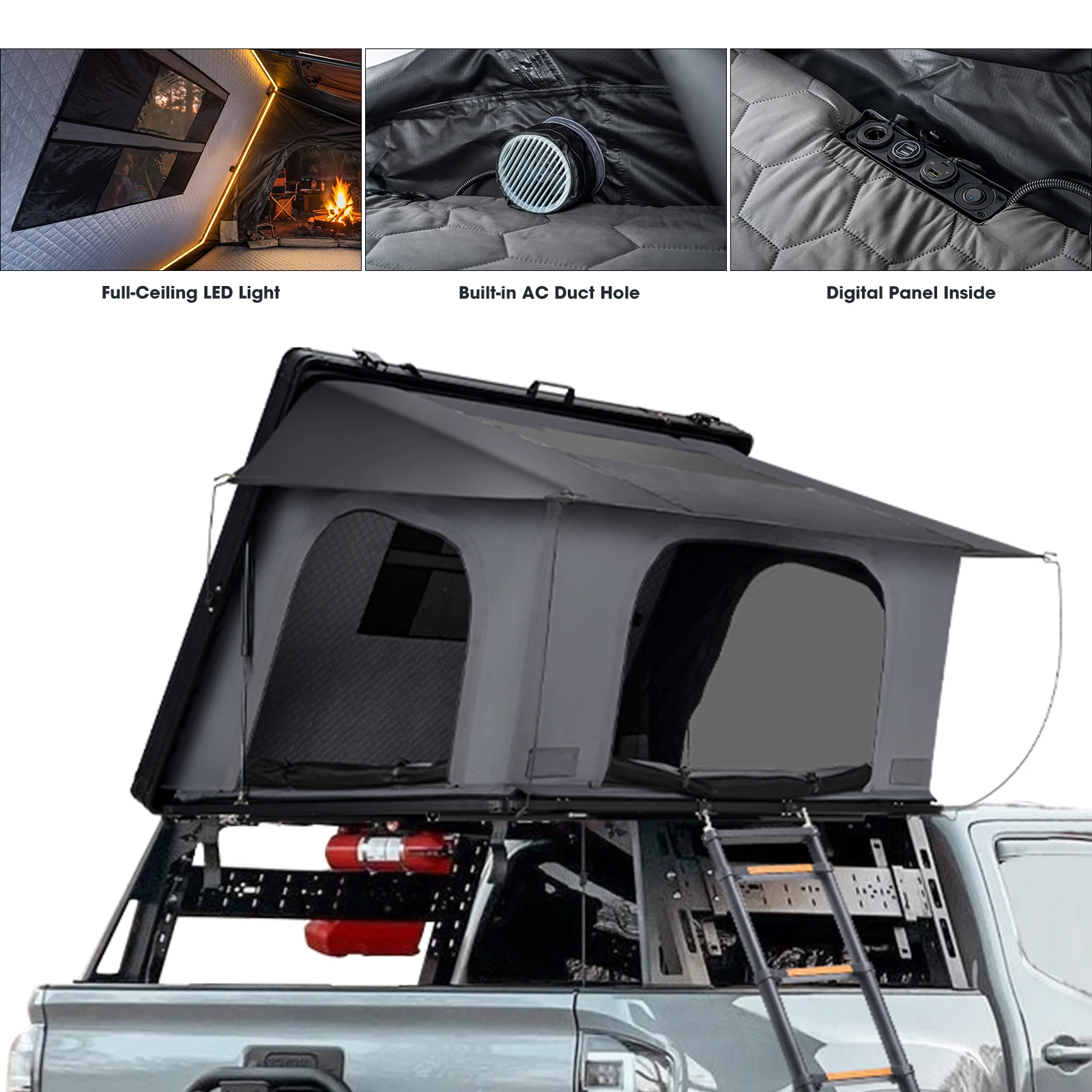Ultra Slimline Rooftop Tent 66kg 11.5cm Side Opening USB Charging LED Light for SUV Camping
Ultra Slimline Rooftop Tent 66kg 11.5cm Side Opening USB Charging LED Light for SUV Camping