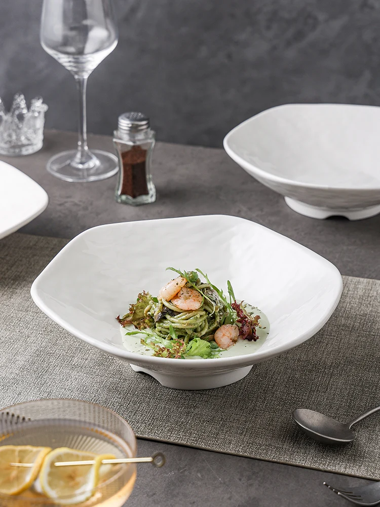 Large Size Hexagonal Salad Plate Creative Individual Dinnerware Set Five Star Hotel Style Footed Dish Deep Dish Ceramic Bowl
Large Size Hexagonal Salad Plate Creative Individual Dinnerware Set Five Star Hotel Style Footed Dish Deep Dish Ceramic Bowl