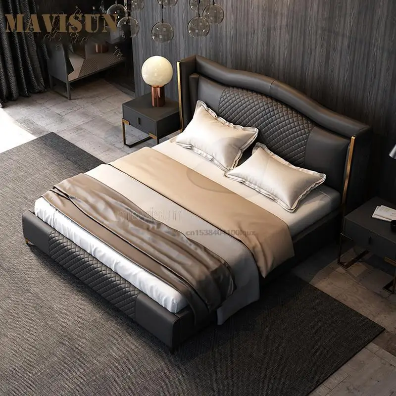 Storage Queen Upholstered Wedding Bed For Large Family Villa Simple Modern Hotel Apartment Household Soft Double Bed Bedroom Set
Storage Queen Upholstered Wedding Bed For Large Family Villa Simple Modern Hotel Apartment Household Soft Double Bed Bedroom Set