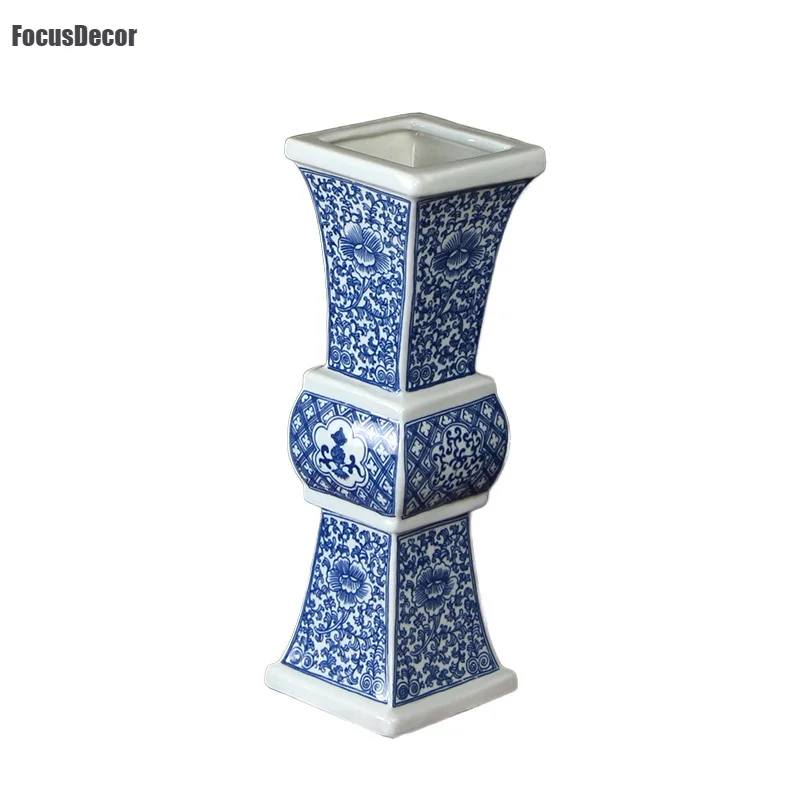 Jingdezhen Art Deco Ceramic Vase Ceramic Chinese Blue And White Vase Ornaments Small Mini Antique Square Ancient Flower Bottle
Jingdezhen Art Deco Ceramic Vase Ceramic Chinese Blue And White Vase Ornaments Small Mini Antique Square Ancient Flower Bottle