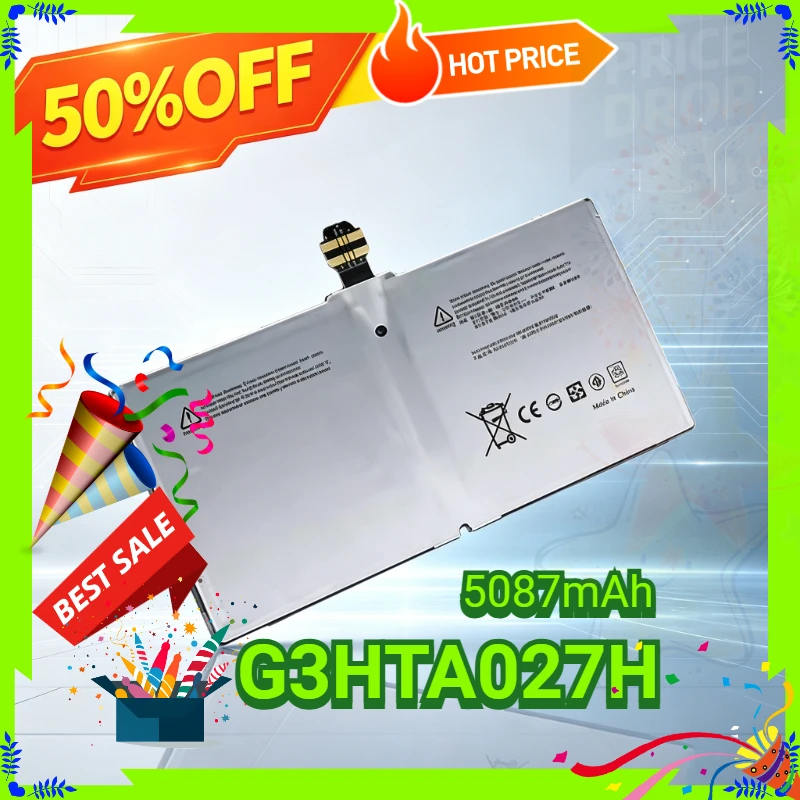 7.5V 5087mAh G3HTA027H DYNR01 New Laptop Battery for Microsoft Surface Pro 4 1724 12.3" Tablet 38.2Wh Replacement Battery
7.5V 5087mAh G3HTA027H DYNR01 New Laptop Battery for Microsoft Surface Pro 4 1724 12.3" Tablet 38.2Wh Replacement Battery