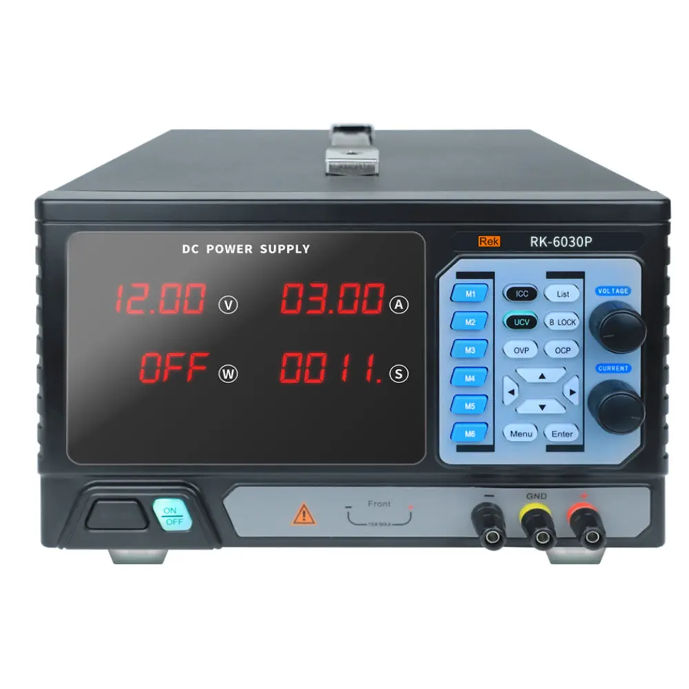 Rek RK-6030P Programmable DC Stabilized Power Supply Voltage 0-60V Current 0-30A Power 1800W LED Digital Display
Rek RK-6030P Programmable DC Stabilized Power Supply Voltage 0-60V Current 0-30A Power 1800W LED Digital Display