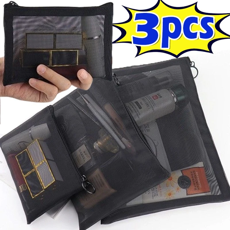 1/3pcs Mesh Clear Cosmetic Bags Small Large Black Makeup Bag Portable Travel Toiletry Organizer Case Lipstick Storage Pouch
1/3pcs Mesh Clear Cosmetic Bags Small Large Black Makeup Bag Portable Travel Toiletry Organizer Case Lipstick Storage Pouch