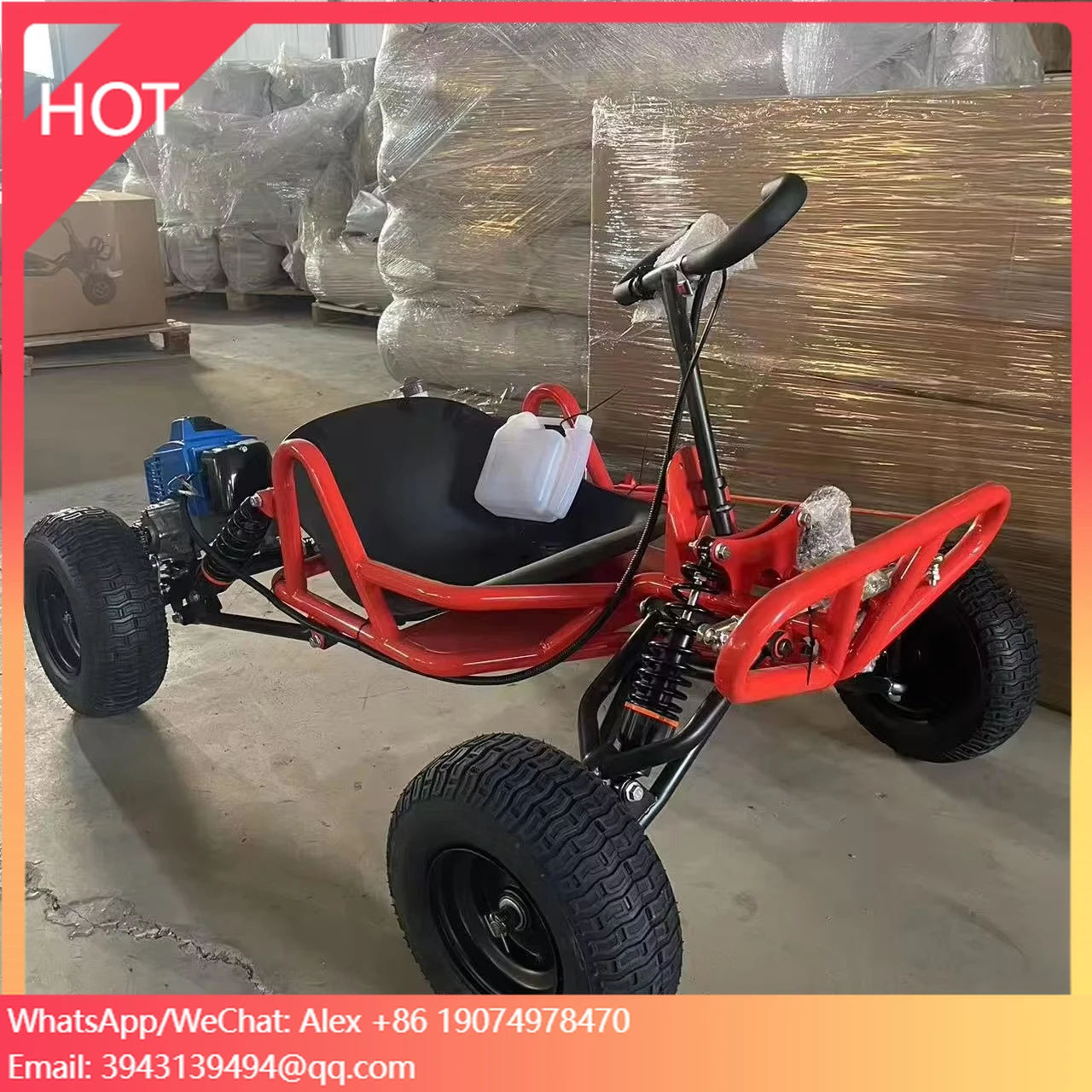 Outdoor 90cc 2-Stroke Power 35-50km/h Adult Off-road Kart 4 Inch 6 Inch Tire Drifting Mountain Go Karts With Pull Start
Outdoor 90cc 2-Stroke Power 35-50km/h Adult Off-road Kart 4 Inch 6 Inch Tire Drifting Mountain Go Karts With Pull Start