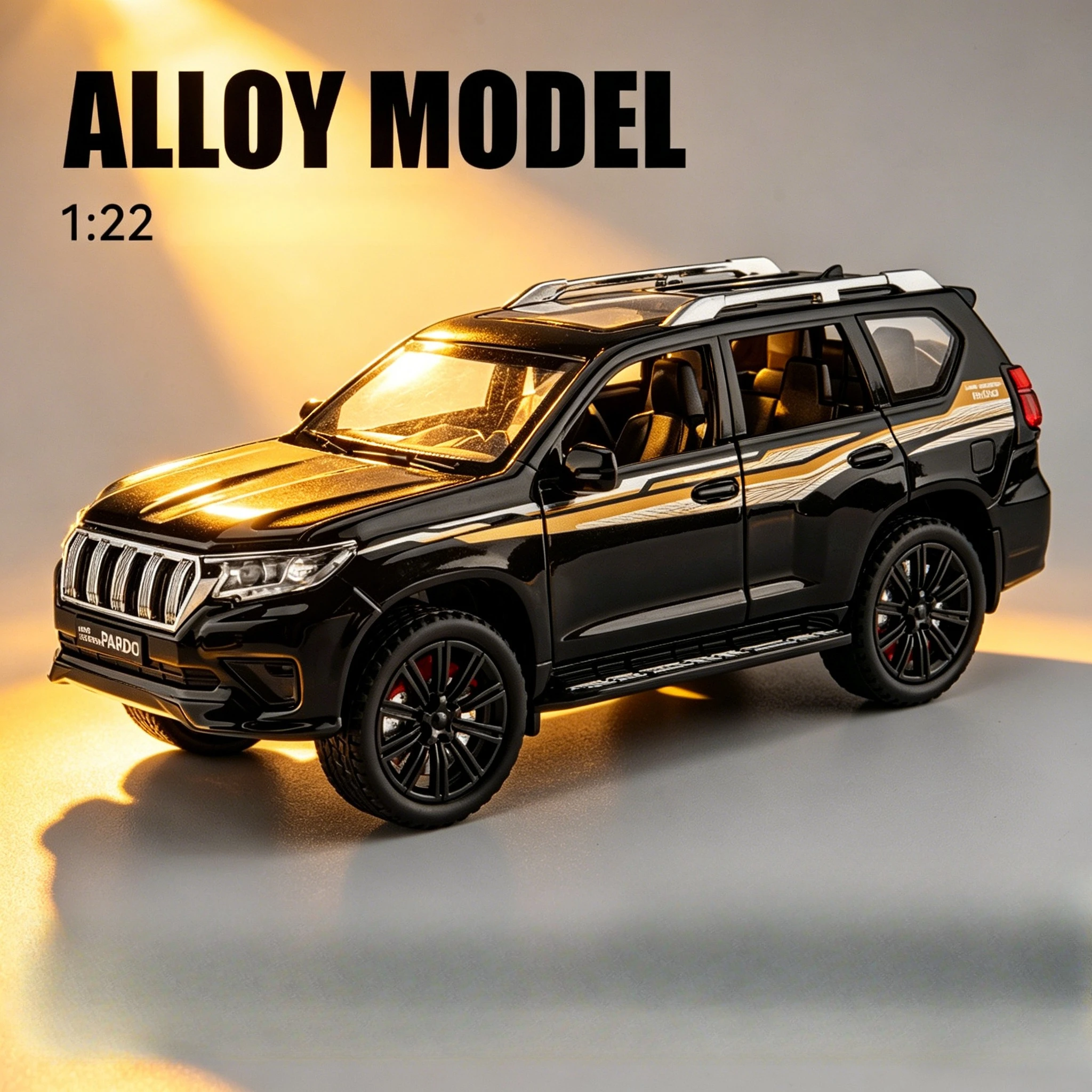 1:22 LAND CRUISER Prado SUV Car Model Toy Metal Diecast Pull Back Doors Opened Miniature Vehicle Model Boys Sound Light Gift
1:22 LAND CRUISER Prado SUV Car Model Toy Metal Diecast Pull Back Doors Opened Miniature Vehicle Model Boys Sound Light Gift