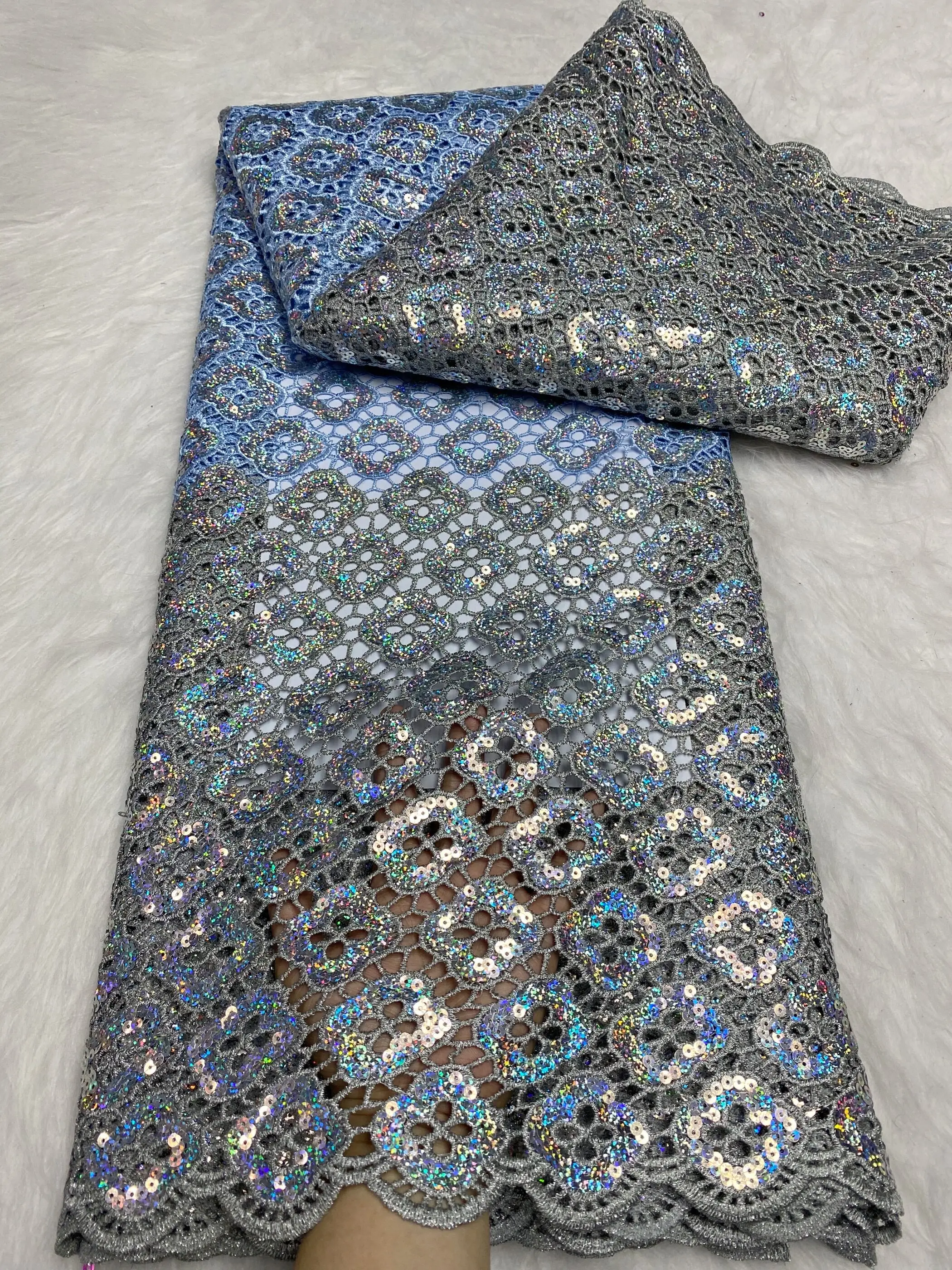 New African Multicolor Water Soluble Sequins Lace Fabric 2023 High Quality Hollow Out Nigerian Embroidered Cord Fabric For Party
New African Multicolor Water Soluble Sequins Lace Fabric 2023 High Quality Hollow Out Nigerian Embroidered Cord Fabric For Party