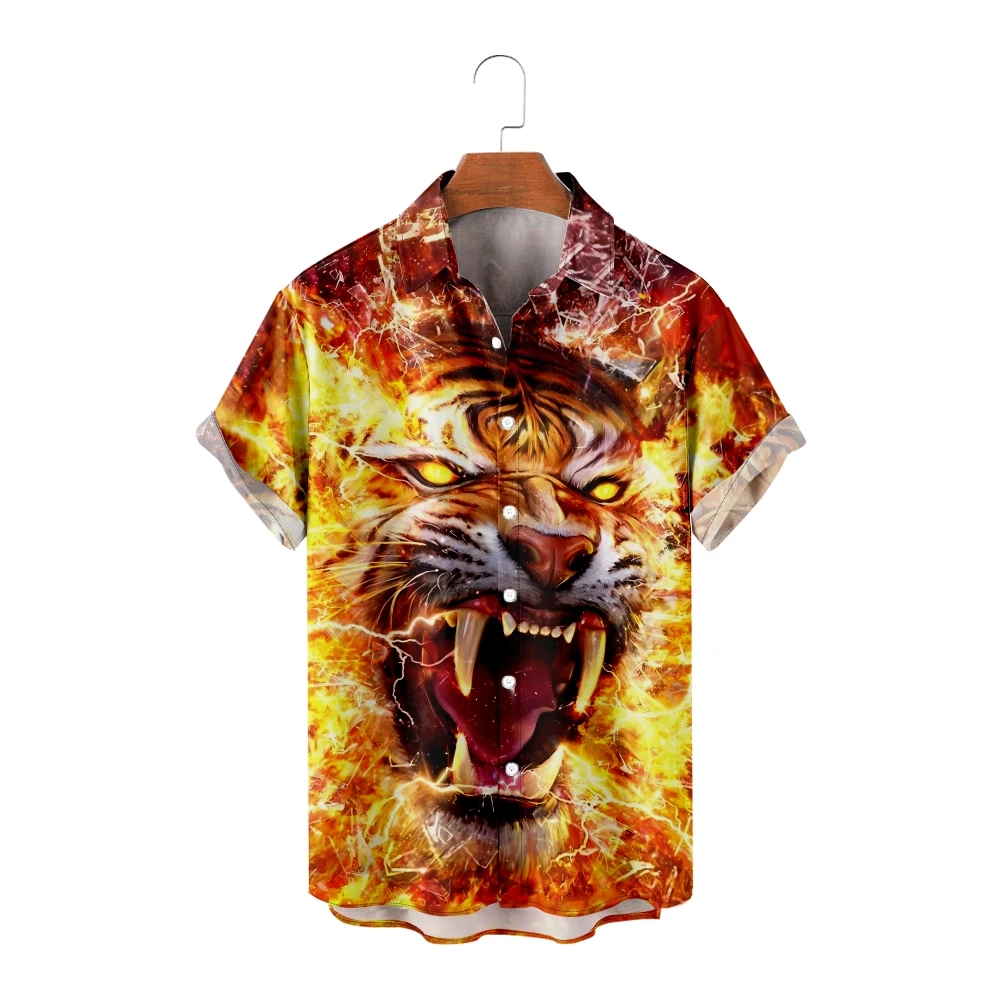 Casual Shirts for Men Fire Tiger Shirts Cool Print Short Sleeve Summer Beach Vacation Tops Breathable
Casual Shirts for Men Fire Tiger Shirts Cool Print Short Sleeve Summer Beach Vacation Tops Breathable