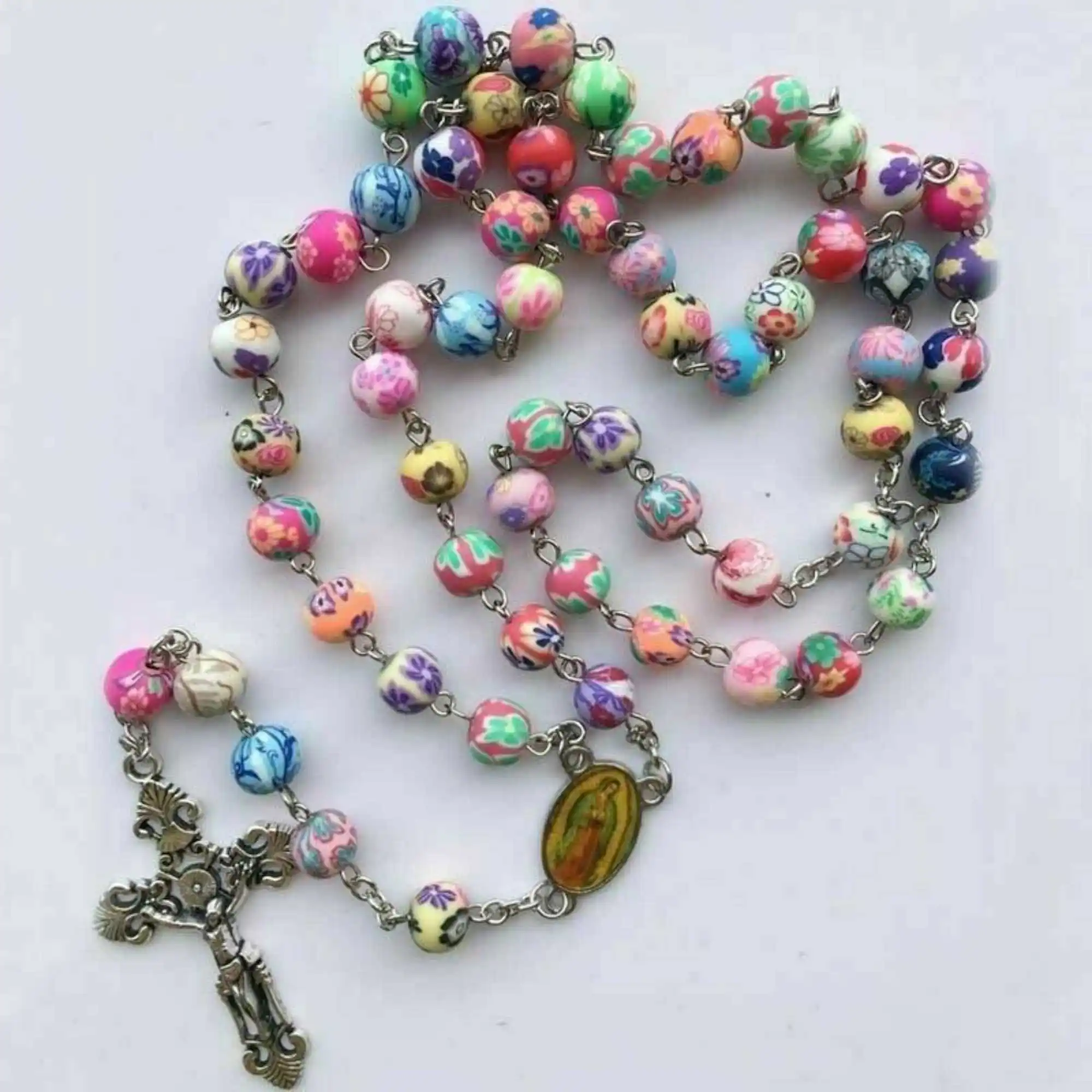 Christian Cross Multi Coloured Pearl Rosary Beads Necklace Elegant Chain Buddhism Yoga Relief Christmas Gift Mental Wrist
Christian Cross Multi Coloured Pearl Rosary Beads Necklace Elegant Chain Buddhism Yoga Relief Christmas Gift Mental Wrist