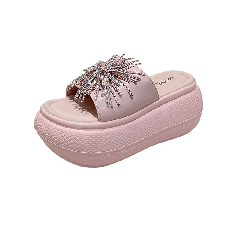 Bling Crystal Decor Platform Sandals Women 2026 Summer Light Thick Sole Wedge Slippers Woman Outdoor Slide
Bling Crystal Decor Platform Sandals Women 2026 Summer Light Thick Sole Wedge Slippers Woman Outdoor Slide