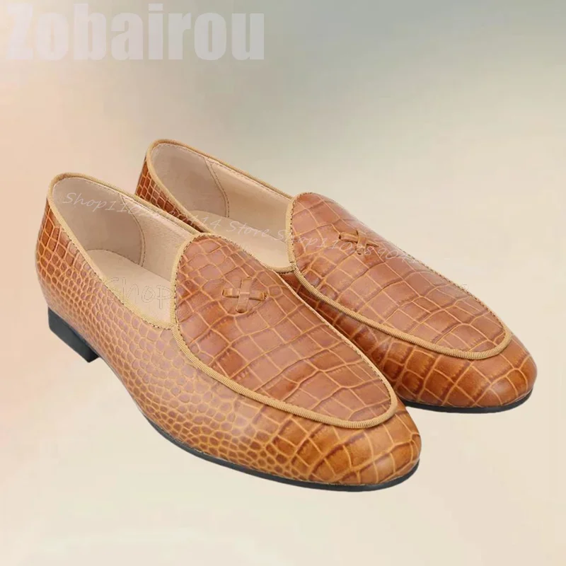 Brown Bow Knot Crocodile Print Penny Loafers Fashion Slip On Men Shoes Luxury Handmade Party Feast Office Dating Men Dress Shoes
Brown Bow Knot Crocodile Print Penny Loafers Fashion Slip On Men Shoes Luxury Handmade Party Feast Office Dating Men Dress Shoes