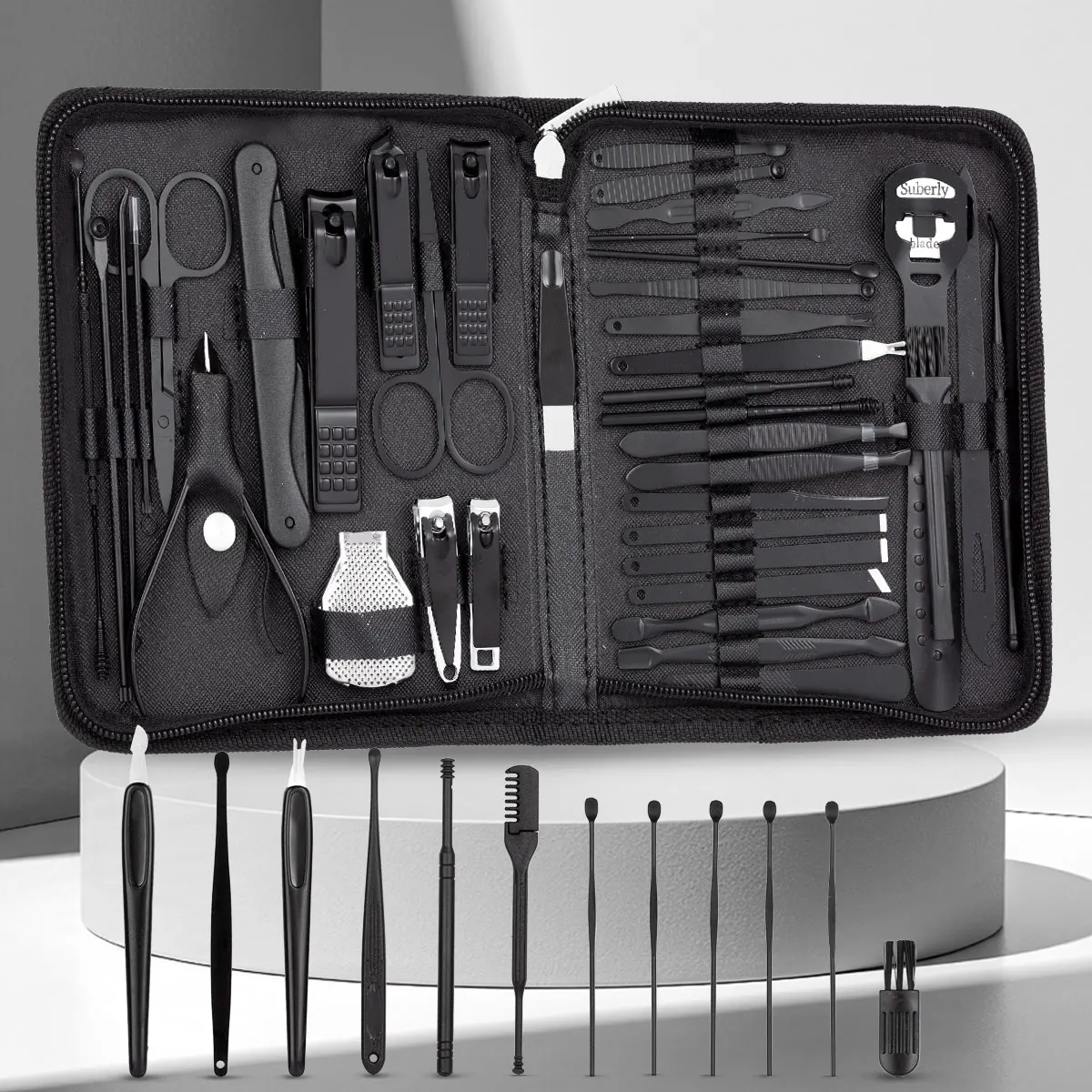 Black Manicure Set Personal Care, Professional Nail Clipper Pedicure Set, Nail Tools with Luxurious Travel Case, Gift for Family
Black Manicure Set Personal Care, Professional Nail Clipper Pedicure Set, Nail Tools with Luxurious Travel Case, Gift for Family