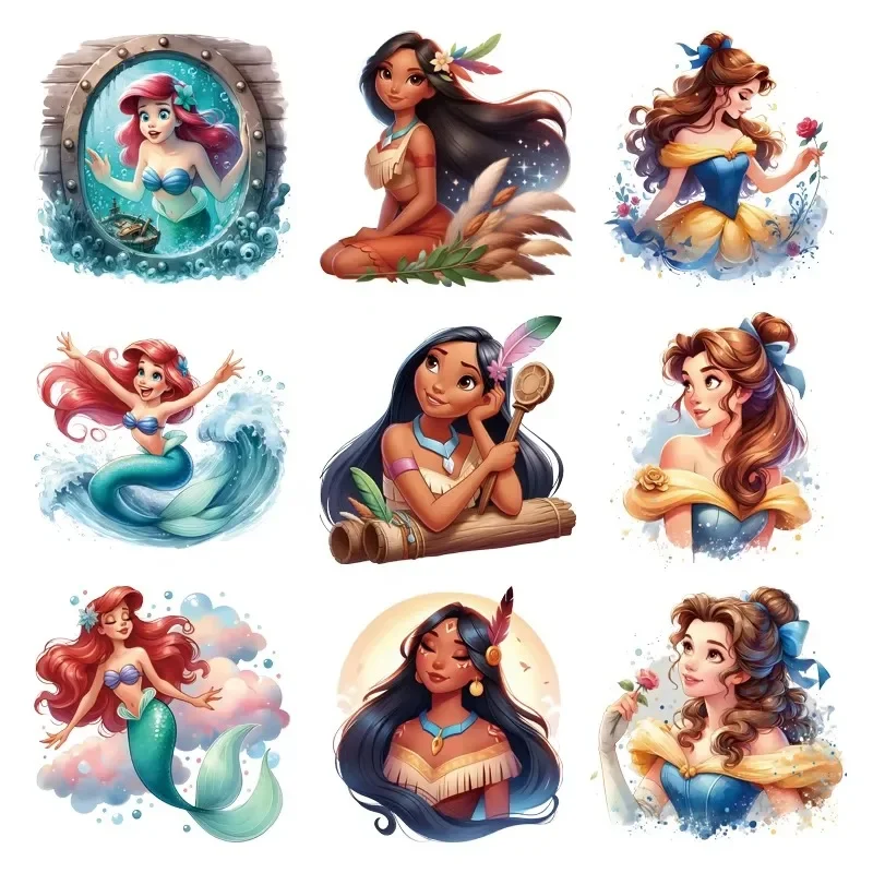 2 шт., акварельная принцесса Диснея, Ариэль, плавкая одежда, нашивки «сделай сам», аппликации на одежде, виниловые наклейки для глажки
2 шт., акварельная принцесса Диснея, Ариэль, плавкая одежда, нашивки «сделай сам», аппликации на одежде, виниловые наклейки для глажки