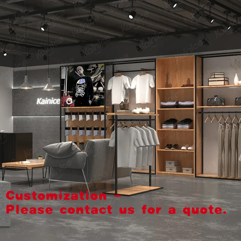 Customize.Kainice Custom Modern Fashion Sport Clothes Shop Decoration Metal MDF Wooden Sports Shop Fitting Garment Display Racks
Customize.Kainice Custom Modern Fashion Sport Clothes Shop Decoration Metal MDF Wooden Sports Shop Fitting Garment Display Racks