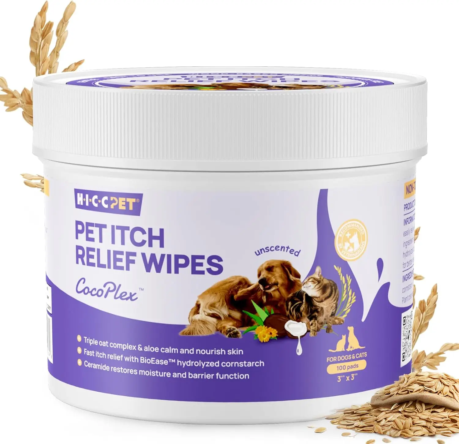 Pet Itch Relief Wipes for Dogs & Cats, Soothes Hot Spots & Dry Skin, Hypoallergenic - 100 Count
Pet Itch Relief Wipes for Dogs & Cats, Soothes Hot Spots & Dry Skin, Hypoallergenic - 100 Count