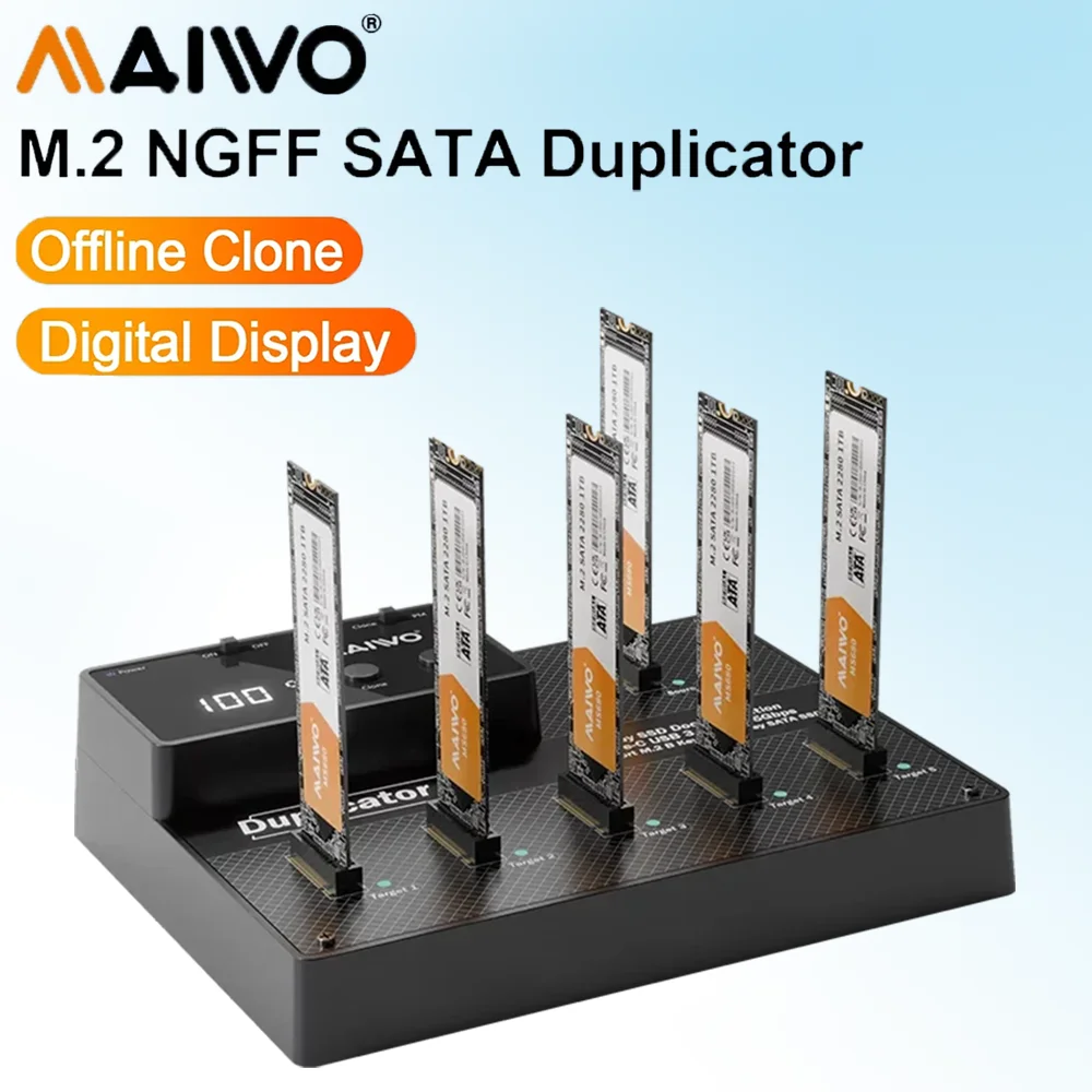 MAIWO 6-Bay M.2 SATA NGFF SSD Enclosure Dock Support USB 3.1 to M2 SSD Docking Station Offline Cloner for M.2 SATA SSD Disk
MAIWO 6-Bay M.2 SATA NGFF SSD Enclosure Dock Support USB 3.1 to M2 SSD Docking Station Offline Cloner for M.2 SATA SSD Disk