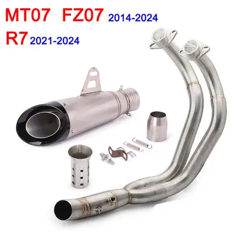 MT-07 FZ-07 Motorcycle Exhaust Full System Muffler Slip on Exhaust For Yamaha MT07 FZ07 2014-2021 MT 07 TRACER 700 Xsr700