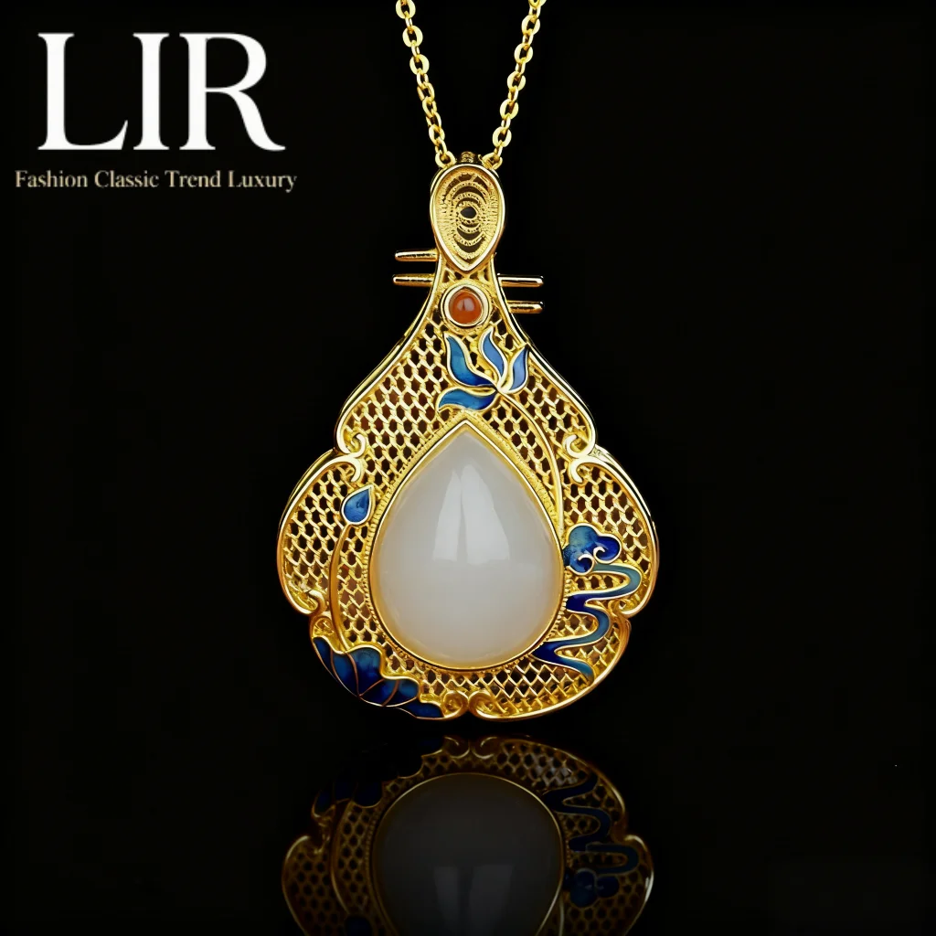 Серебряное ожерелье LIR S925: полый филигранный кулон из натурального нефрита Хэтянь «Пипа» | Удача - Повышение Guochao + Jewelry Cert
Серебряное ожерелье LIR S925: полый филигранный кулон из натурального нефрита Хэтянь «Пипа» | Удача - Повышение Guochao + Jewelry Cert