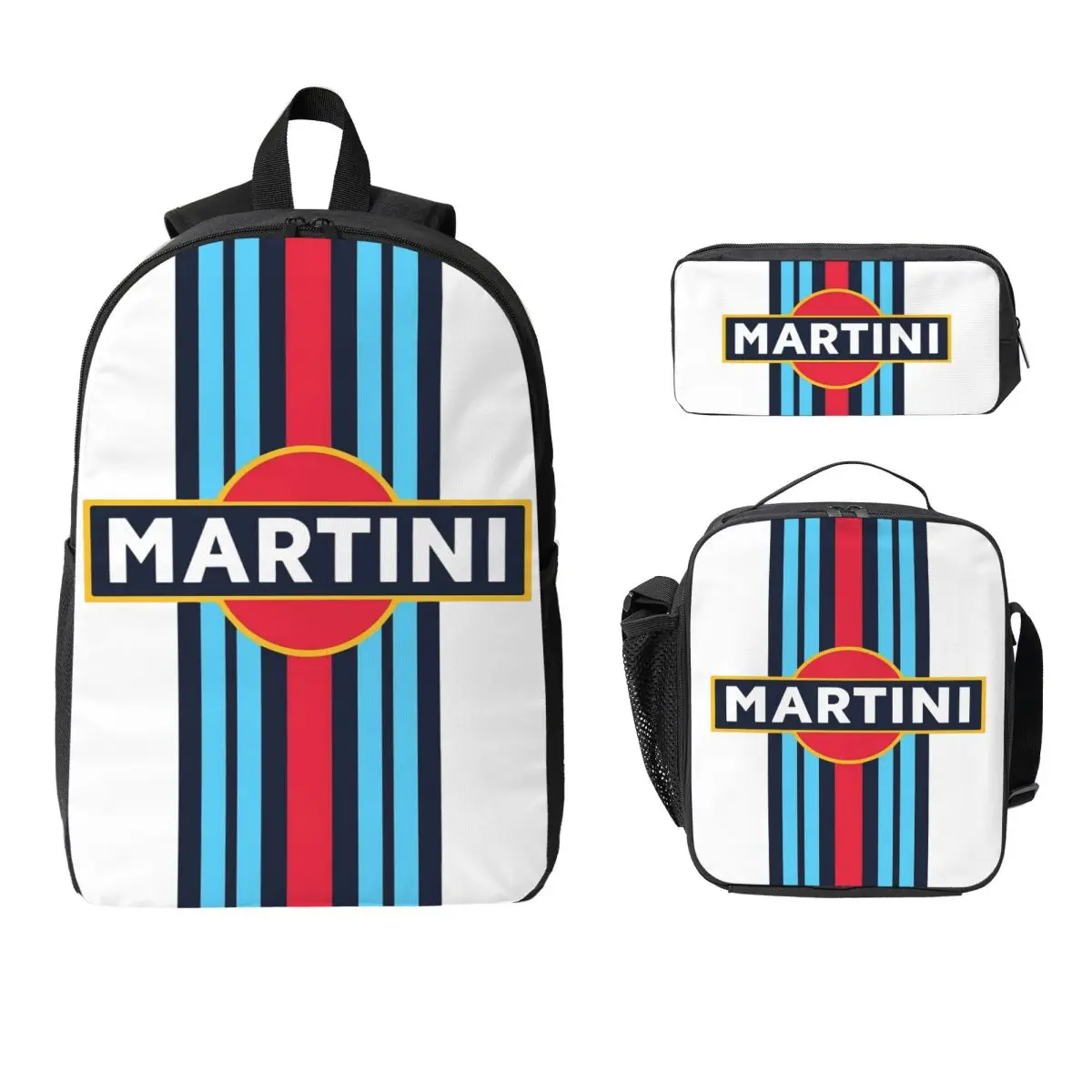 Рюкзак Martini Racing, студенческий рюкзак для мальчиков и девочек, школьная сумка, сумки на плечо для ноутбука, 3 шт., изолированная сумка для обеда, пенал
Рюкзак Martini Racing, студенческий рюкзак для мальчиков и девочек, школьная сумка, сумки на плечо для ноутбука, 3 шт., изолированная сумка для обеда, пенал