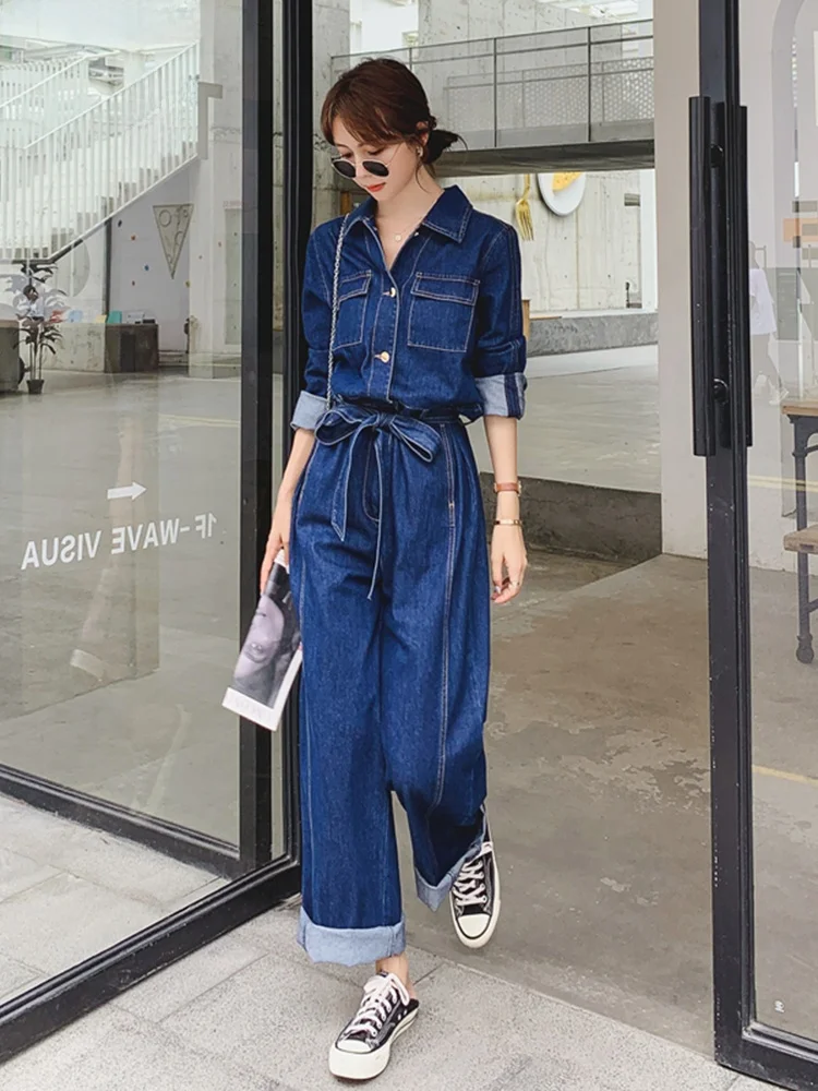 Женский повседневный комбинезон с длинными рукавами, джинсовый комбинезон с высокой талией и широкими штанинами, модный и удобный цельный костюм на весну и осень
Женский повседневный комбинезон с длинными рукавами, джинсовый комбинезон с высокой талией и широкими штанинами, модный и удобный цельный костюм на весну и осень