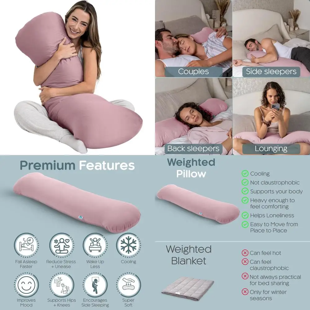 X-Large Cooling Weighted Pillow for Deep Sleep and Side Sleepers (48 x 14) with Cover
X-Large Cooling Weighted Pillow for Deep Sleep and Side Sleepers (48 x 14) with Cover