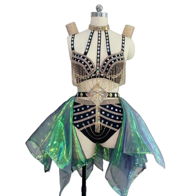 Sparkly Tassel Crystal Bikini Set Sexy Women Stage Dance Costume Nightclub Bar DJ Singer Dancer Party Show Performance Clothes
Sparkly Tassel Crystal Bikini Set Sexy Women Stage Dance Costume Nightclub Bar DJ Singer Dancer Party Show Performance Clothes