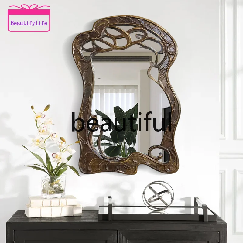 YL Retro, decorative mirror home entrance, mirror washstand wall hanging washing and makeup mirror
YL Retro, decorative mirror home entrance, mirror washstand wall hanging washing and makeup mirror