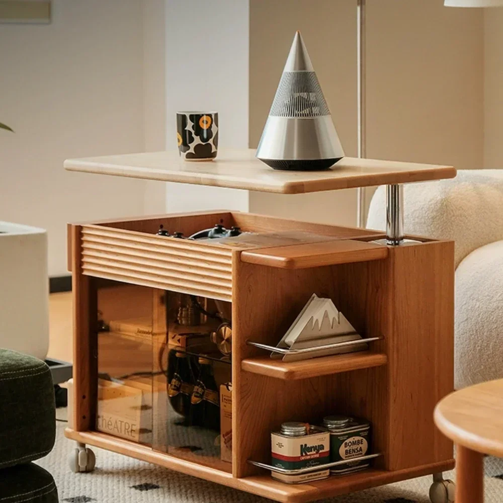 Cherrywood Solid Wood Cart Living Room Home Movable Lifting Tea Table Tea Cabinet
Cherrywood Solid Wood Cart Living Room Home Movable Lifting Tea Table Tea Cabinet
