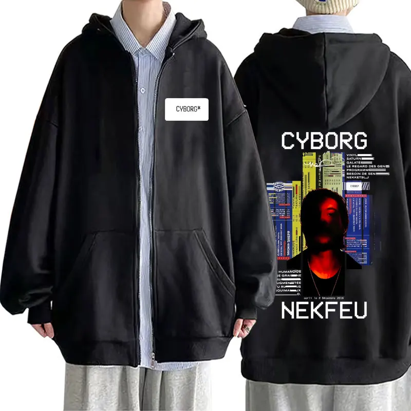 Rapper Nekfeu Cyborg Graphic Zipper Hoodie Men Women Hip Hop Fashion Pop Music Hoodies Male Casual Cotton Vintage Zip Up Jacket
Rapper Nekfeu Cyborg Graphic Zipper Hoodie Men Women Hip Hop Fashion Pop Music Hoodies Male Casual Cotton Vintage Zip Up Jacket