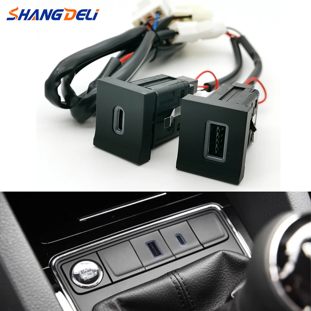 Red LED Light Car Dual Charger Socket QC3.0 Type-C PD Charging Outlet Power Adapter for VW Jetta 2015-2018 Sagitar Accessories
Red LED Light Car Dual Charger Socket QC3.0 Type-C PD Charging Outlet Power Adapter for VW Jetta 2015-2018 Sagitar Accessories