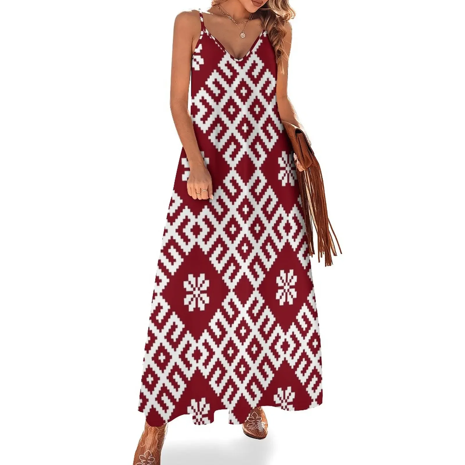 Latvian pattern Sleeveless Dress Long dress woman women's summer clothing 2024 long sleeve dress
Latvian pattern Sleeveless Dress Long dress woman women's summer clothing 2024 long sleeve dress