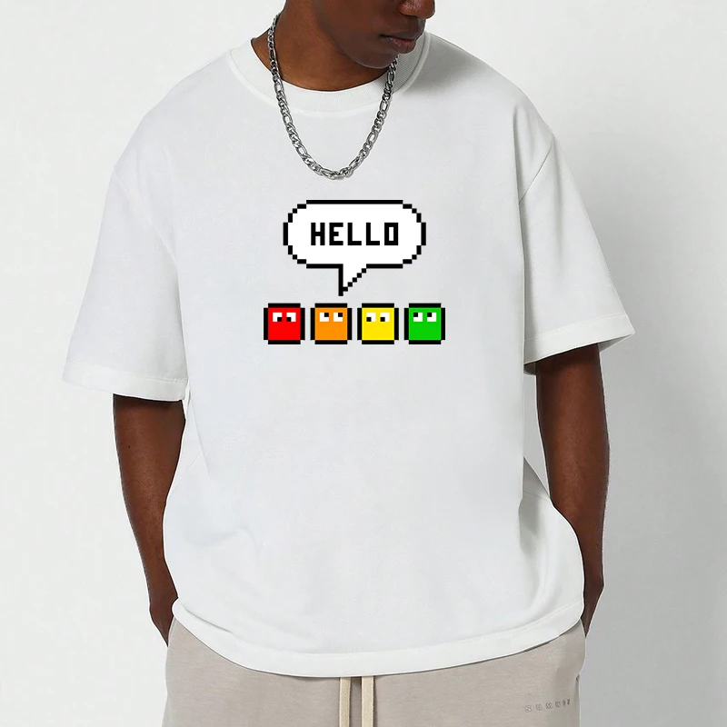 Hello Printed New in Tops Tees Personalized Graphic T-shirt Man White Vintage Oversize T-shirt Y2k Men's Clothing Streetwear
Hello Printed New in Tops Tees Personalized Graphic T-shirt Man White Vintage Oversize T-shirt Y2k Men's Clothing Streetwear
