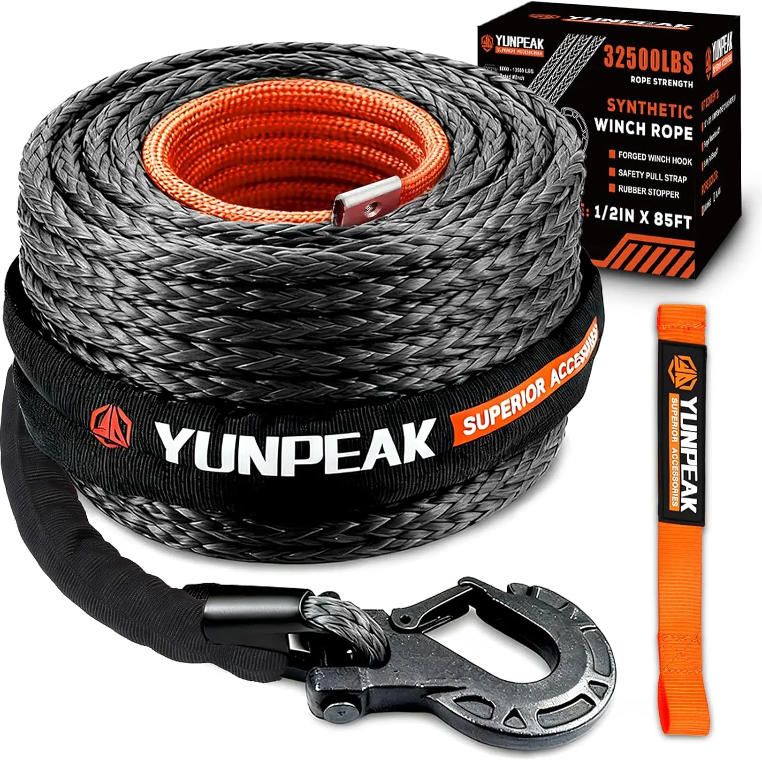 1/2" x 85ft 32500LBS Synthetic Winch Rope Kit with Protective Sleeve, Heavy Duty Hook, Safety Pull Strap for Off-Road 4x4 SUV Jeep
1/2" x 85ft 32500LBS Synthetic Winch Rope Kit with Protective Sleeve, Heavy Duty Hook, Safety Pull Strap for Off-Road 4x4 SUV Jeep