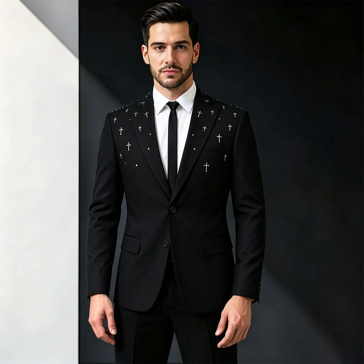 Customized Diamond Simple Business Style Men Suit 2 Piece Groom Tuxedos Wedding Male Prom Blazers Slimmen's suits and separates
Customized Diamond Simple Business Style Men Suit 2 Piece Groom Tuxedos Wedding Male Prom Blazers Slimmen's suits and separates