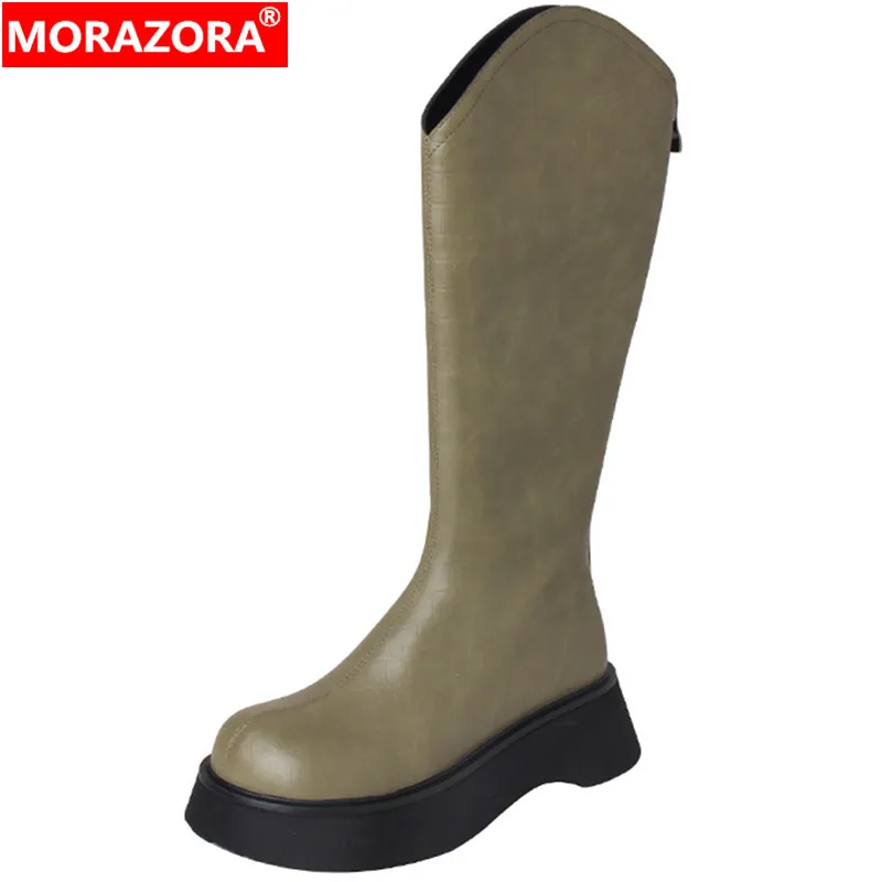 MORAZORA 2024 New Solid Ladies Knee High Boots Winter Square High Heels Zipper Platform Shoes Genuine Leather Women Boots
MORAZORA 2024 New Solid Ladies Knee High Boots Winter Square High Heels Zipper Platform Shoes Genuine Leather Women Boots