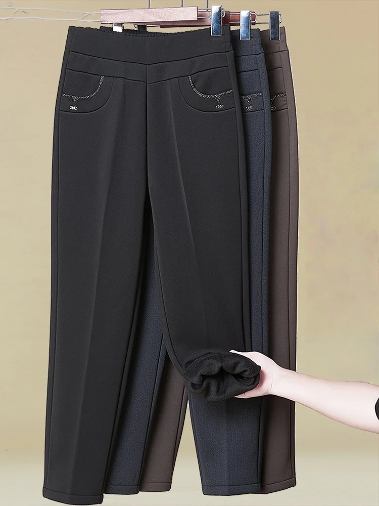 Thickened Fleece Lined Loose Fit High Waist Casual Pants for Women over 40 Spring Autumn Winter Wear Outerwear Cotton Blend
Thickened Fleece Lined Loose Fit High Waist Casual Pants for Women over 40 Spring Autumn Winter Wear Outerwear Cotton Blend