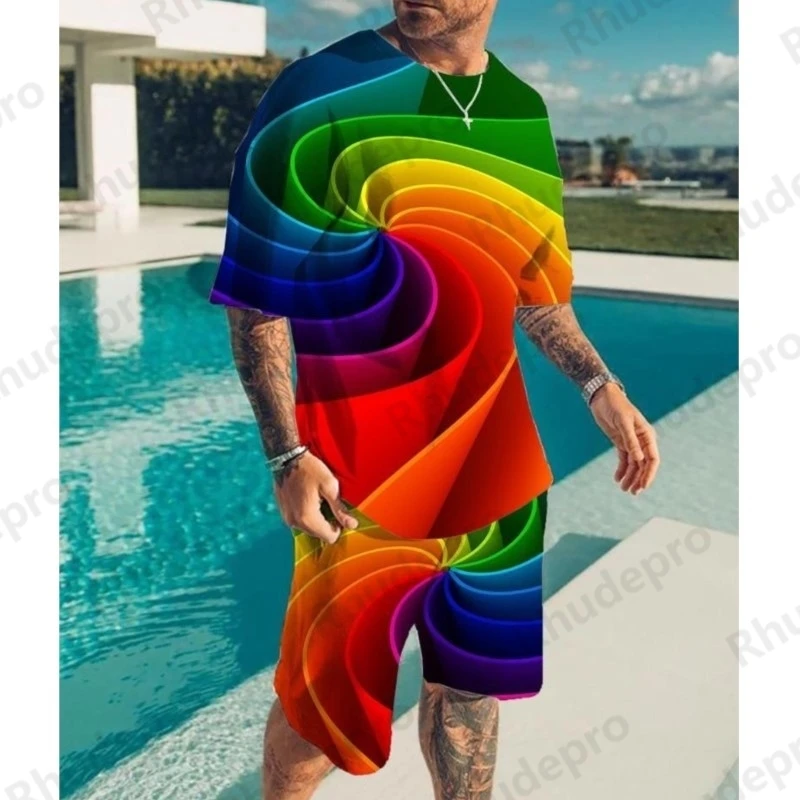 New Men's Round Neck T-shirt Set Printing Optical Illusion Pattern T-shirt 2 Piece Suit Fashion Men's Summer T-shirt Set
New Men's Round Neck T-shirt Set Printing Optical Illusion Pattern T-shirt 2 Piece Suit Fashion Men's Summer T-shirt Set