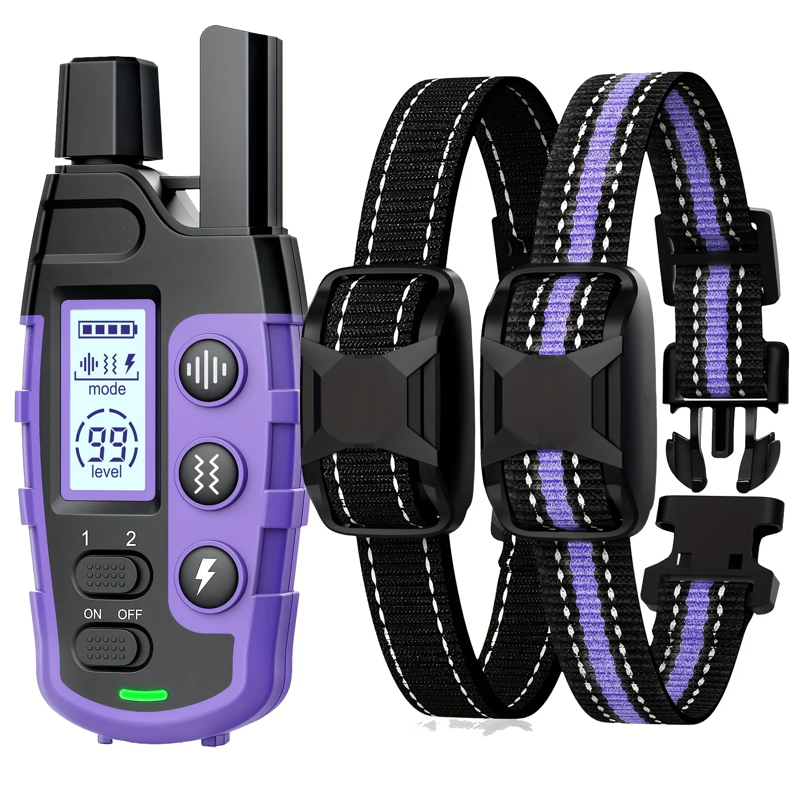 3300ft Dog Training Collars with Remote, Adjustable Nylon Strap, Electric Shock, Vibration & Sound Modes, Rechargeable
3300ft Dog Training Collars with Remote, Adjustable Nylon Strap, Electric Shock, Vibration & Sound Modes, Rechargeable