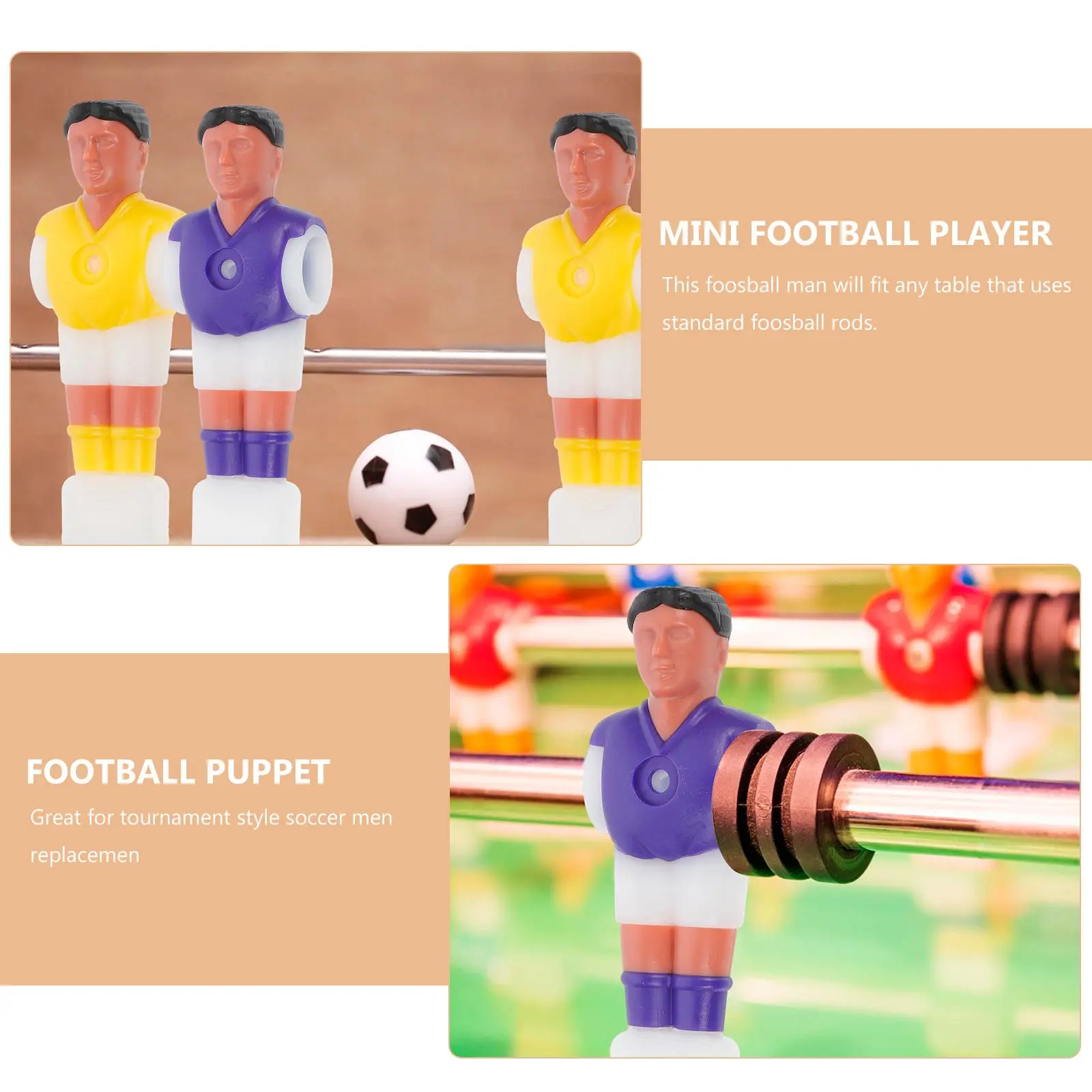 4 Pcs Football on The Table Soccer Player Replacement Parts Foosball Players Puppet Figures for Rod Tournament Style
4 Pcs Football on The Table Soccer Player Replacement Parts Foosball Players Puppet Figures for Rod Tournament Style