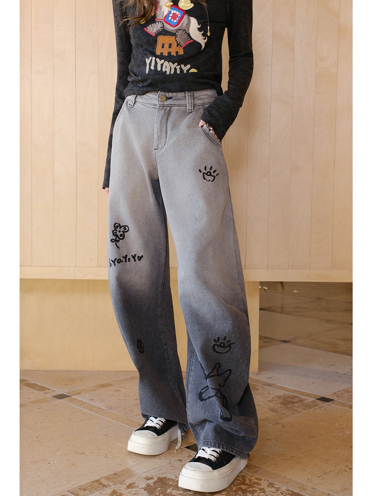 Джинсы MIUCO American Sle Sweet Cool adient Waed, винтажные, свободные, широкие, повседневные, длинные брюки с высокой талией, с вышивкой
Джинсы MIUCO American Sle Sweet Cool adient Waed, винтажные, свободные, широкие, повседневные, длинные брюки с высокой талией, с вышивкой