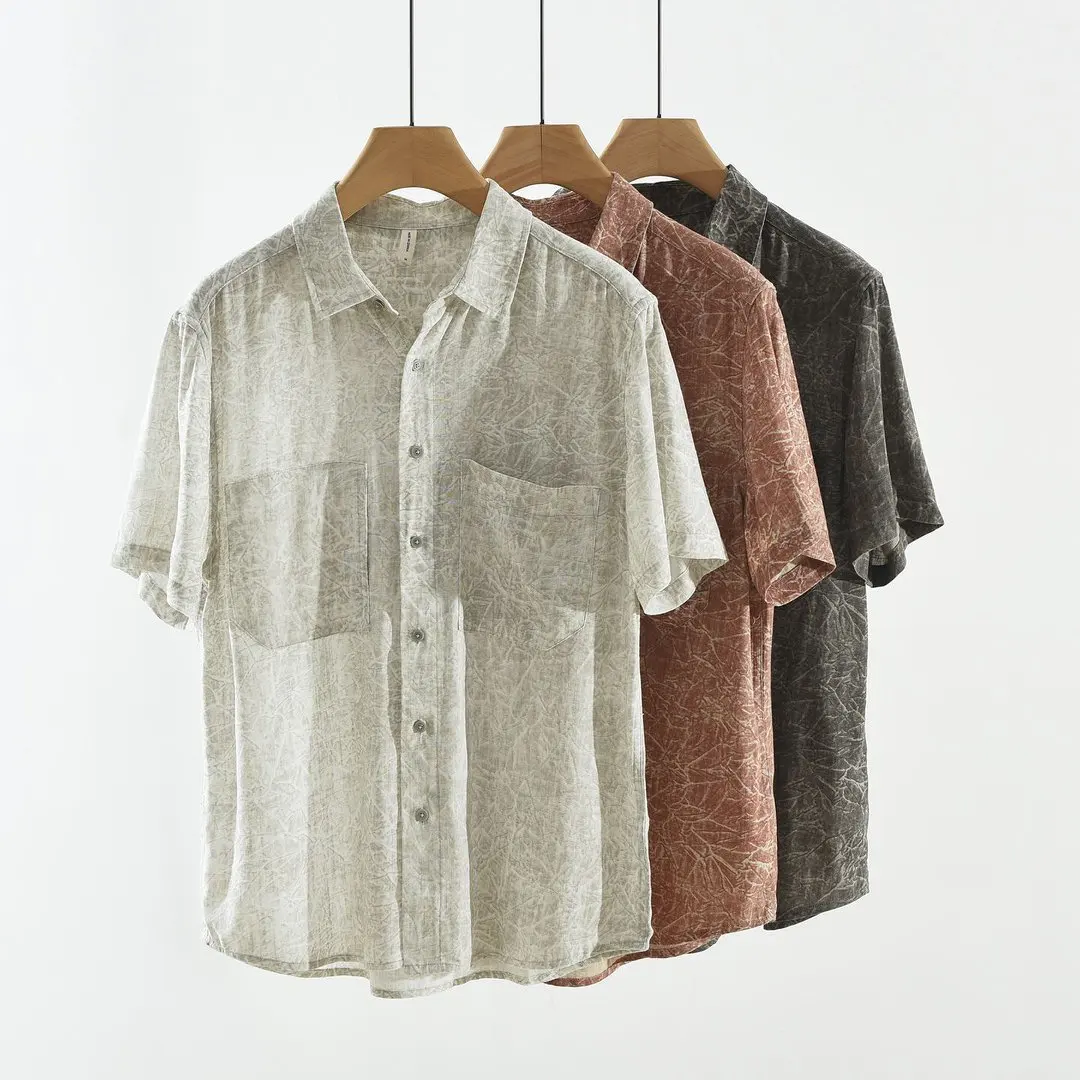 2026 New Linen Print Short Sleeve Shirt for Men Casual Breathable Shirts Male Fashion Vacation Men's Shirts
2026 New Linen Print Short Sleeve Shirt for Men Casual Breathable Shirts Male Fashion Vacation Men's Shirts