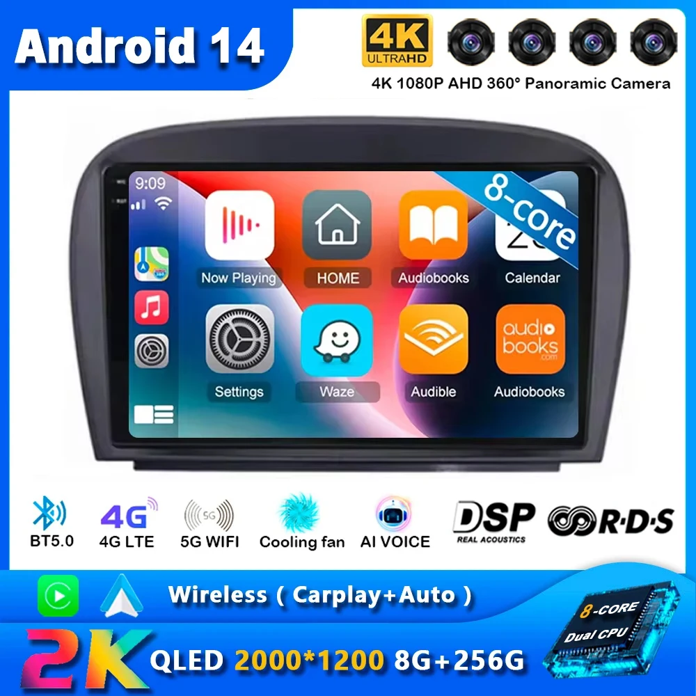 Android 14 Car Radio For Mercedes SL R230 SL350 SL500 SL55 SL600 SL65 2001 -2007 WiFi+4G Navigation GPS Multimedia Player Stereo
Android 14 Car Radio For Mercedes SL R230 SL350 SL500 SL55 SL600 SL65 2001 -2007 WiFi+4G Navigation GPS Multimedia Player Stereo