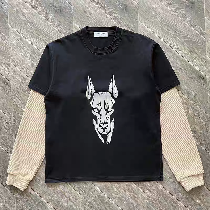 Y2K Vintage Doberman Print T-shirt Men Hostile Territory Color Block Oversized Long Sleeve Tee
Y2K Vintage Doberman Print T-shirt Men Hostile Territory Color Block Oversized Long Sleeve Tee